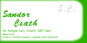 sandor csath business card